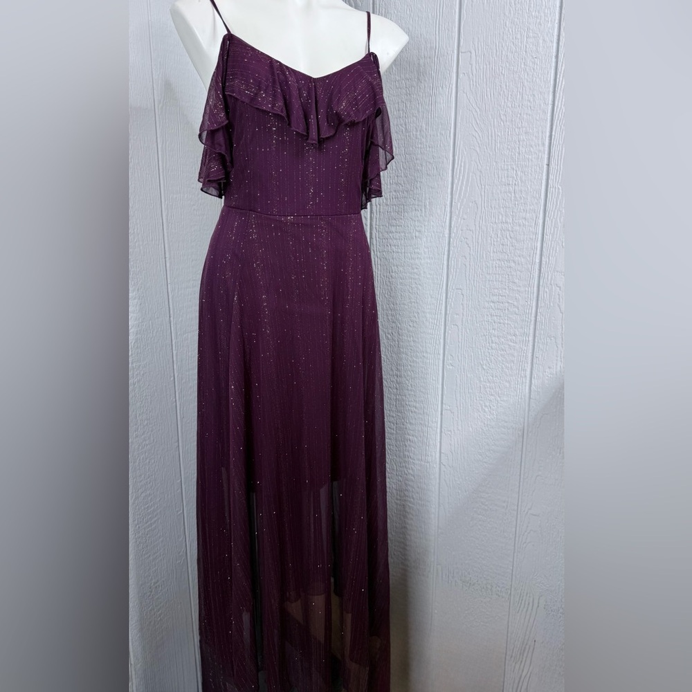 Chic Plum High Low Dress